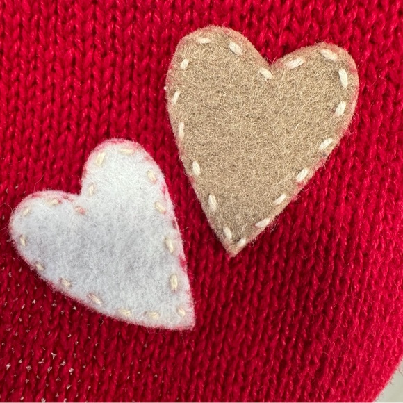 Vintage Heirloom Collectibles Medium Red Embroidered Patchwork Heart Cardigan - Picture 9 of 12